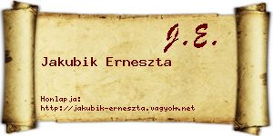 Jakubik Erneszta névjegykártya